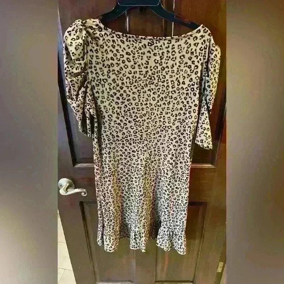 Puff Sleeve Printed Knit Dress - NWOT - Picture 3 of 5